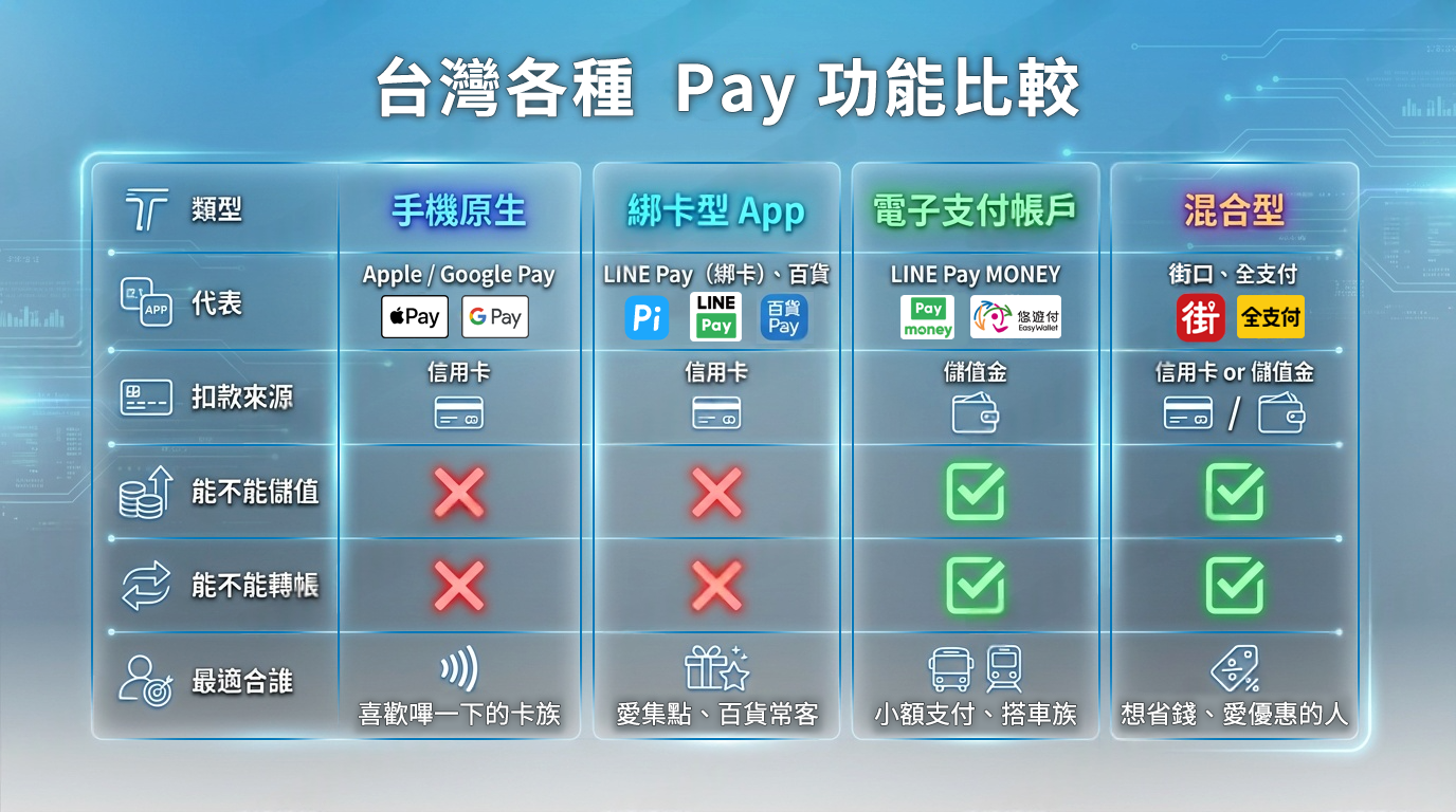 一張圖總整理:你的 Pay 究竟是哪一種?