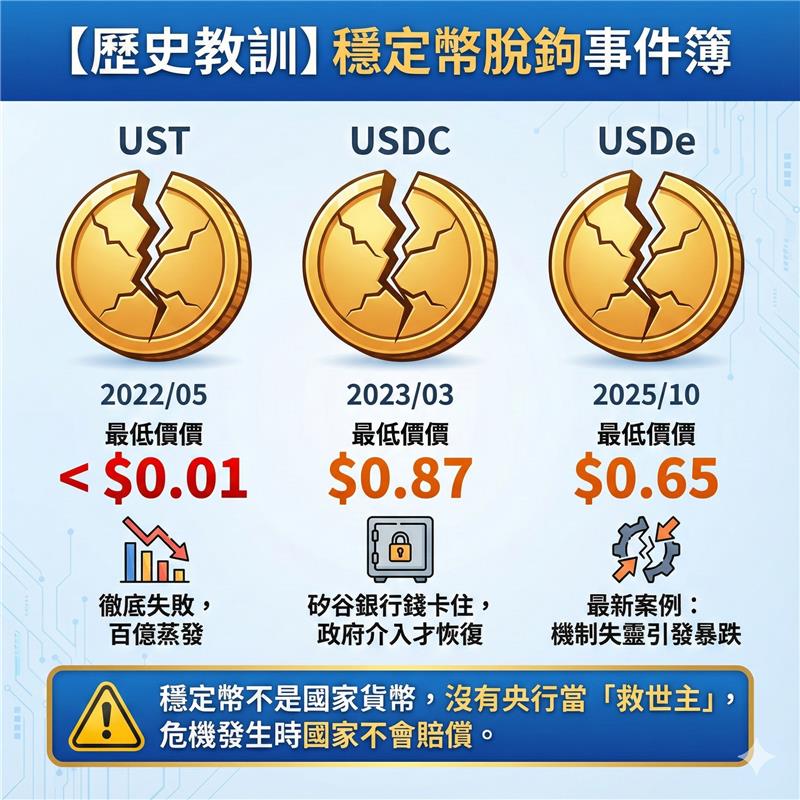 【歷史教訓】穩定幣脫鉤事件簿