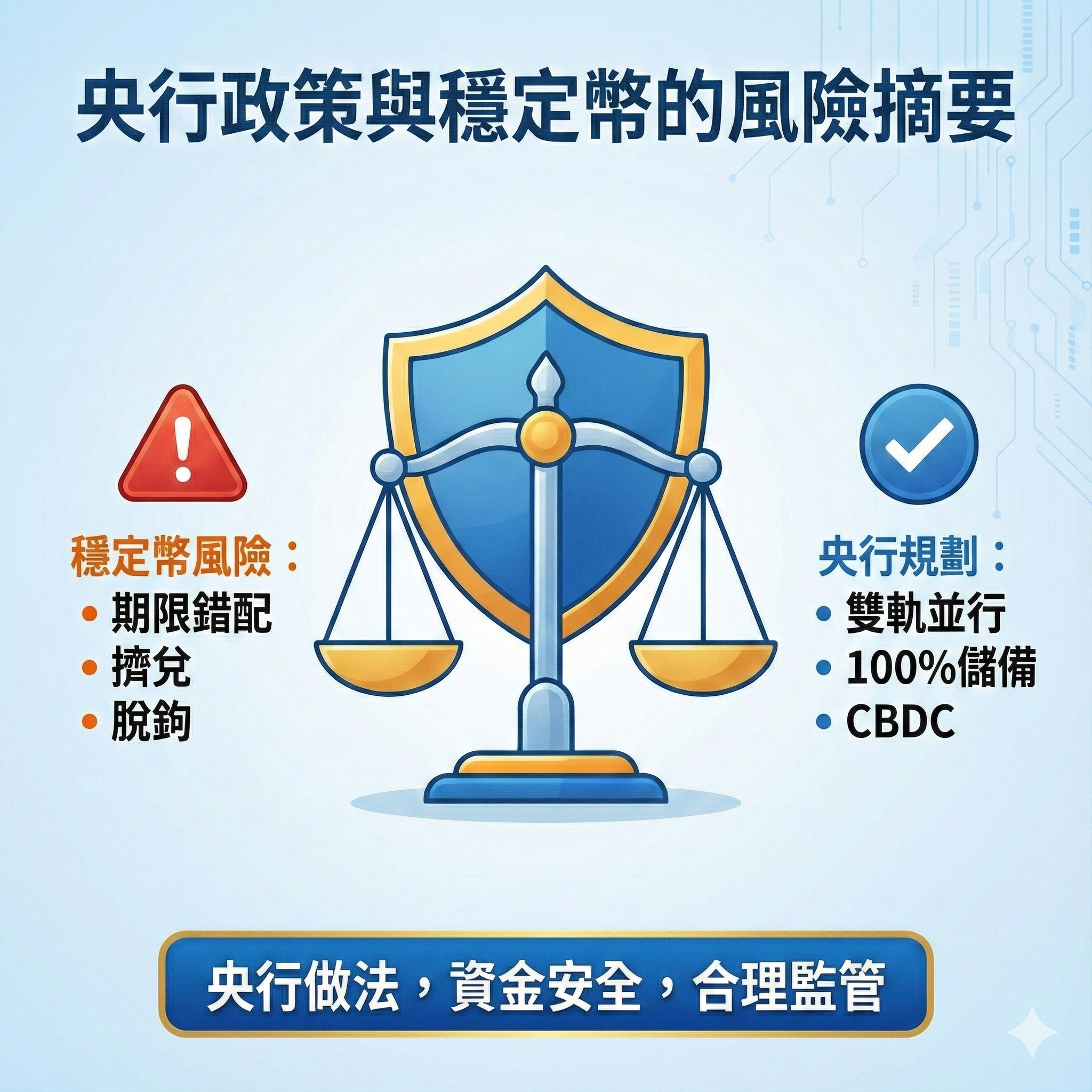 選擇安全,信任央行監管