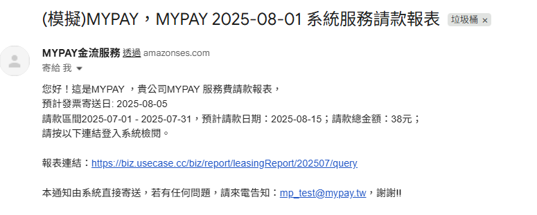附圖一範例:E-mail 通知